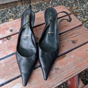Bruno Magli Slingbacks 40 Leather Italy Stilletto